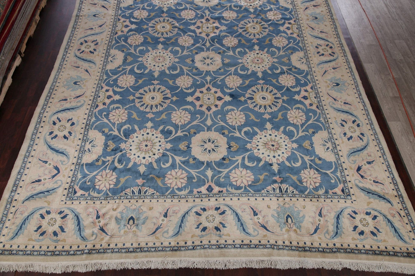 Palace Light Blue Floral Heriz Persian Rug 13x20