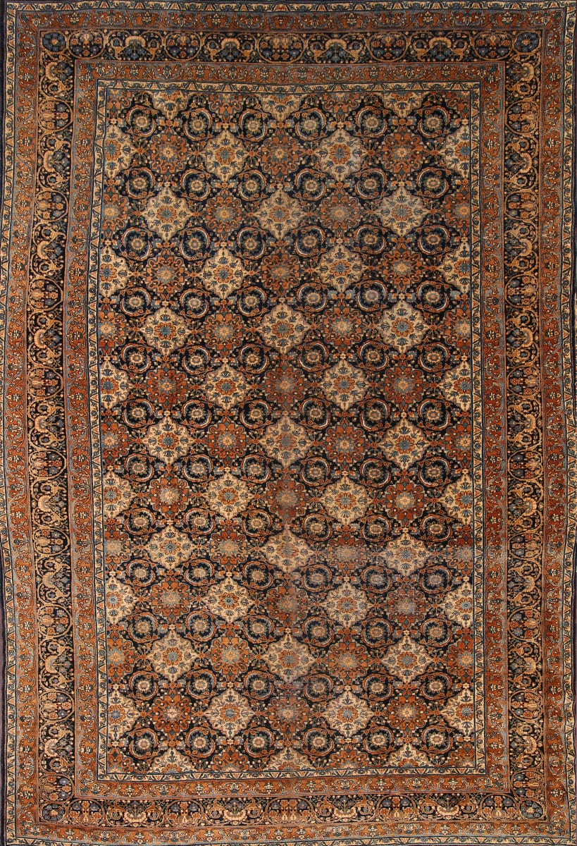 Antique 10x15 Kerman Persian Area Rug