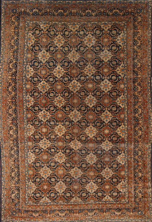 Antique 10x15 Kerman Persian Area Rug