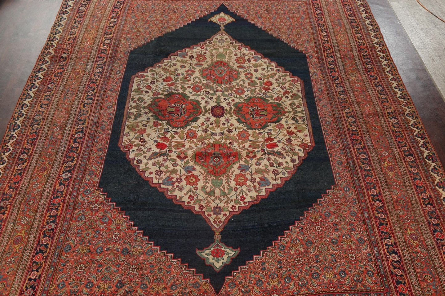 Pre-1900 Antique Bidjar Halvaei Persian Large Rug 12x18