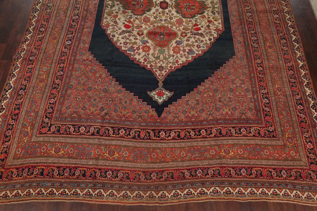 Pre-1900 Antique Bidjar Halvaei Persian Large Rug 12x18