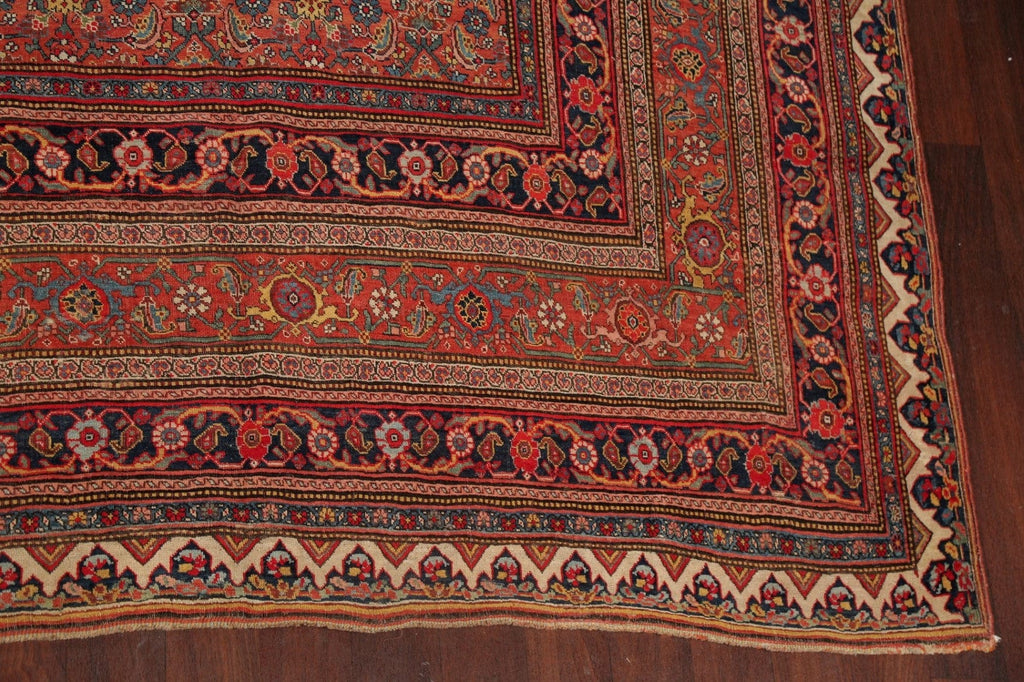 Pre-1900 Antique Bidjar Halvaei Persian Large Rug 12x18