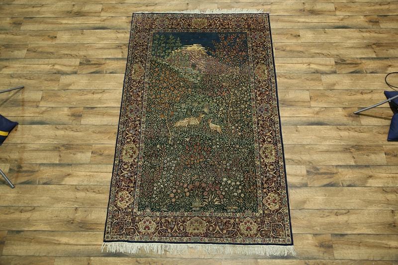 Pre-1900 Collectible Antique 5x8 Kerman Ravar Persian Area Rug