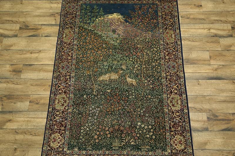 Pre-1900 Collectible Antique 5x8 Kerman Ravar Persian Area Rug