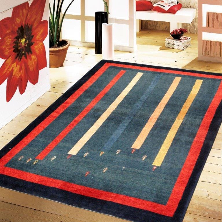 Gabbeh Collection Hand-Knotted Lamb's Wool Area Rug- 3' 6" X 4' 8"
