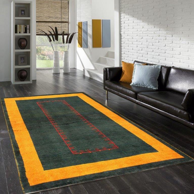Gabbeh Collection Hand-Knotted Lamb's Wool Area Rug- 3' 4" X 5' 1"