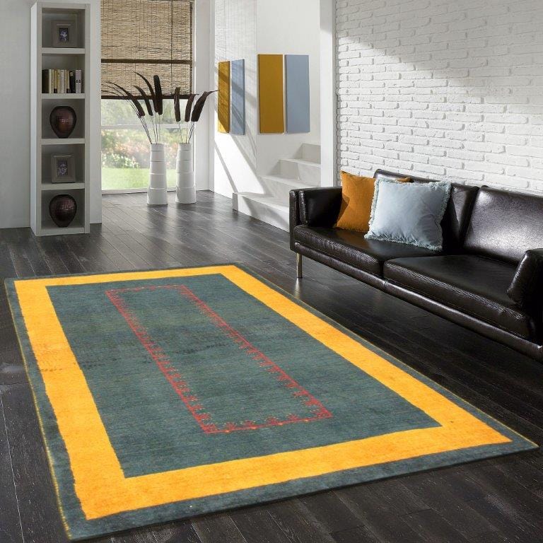 Gabbeh Collection Hand-Knotted Lamb's Wool Area Rug- 3' 4" X 5' 1"