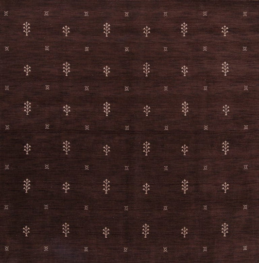 Dark Brown Square Gabbeh Area Rug 8x8