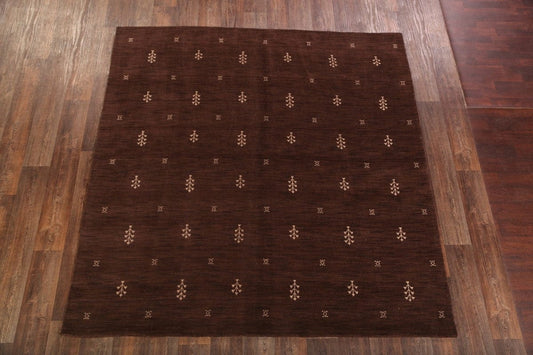 Dark Brown Square Gabbeh Area Rug 8x8