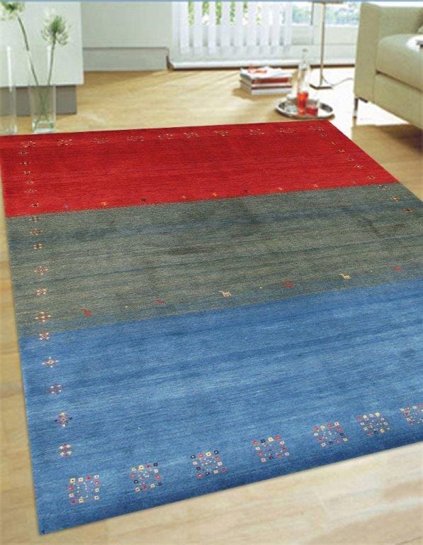 Gabbeh Collection Hand-Knotted Lamb's Wool Area Rug- 5' 9" X 7' 11"
