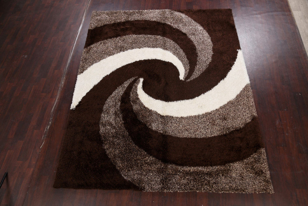 Modern Shaggy Oriental Area Rug 8x10