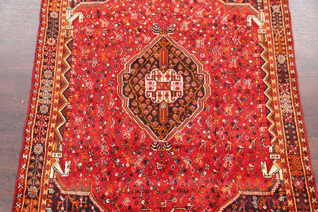 Red Vintage Shiraz Persian Area Rug 5x8