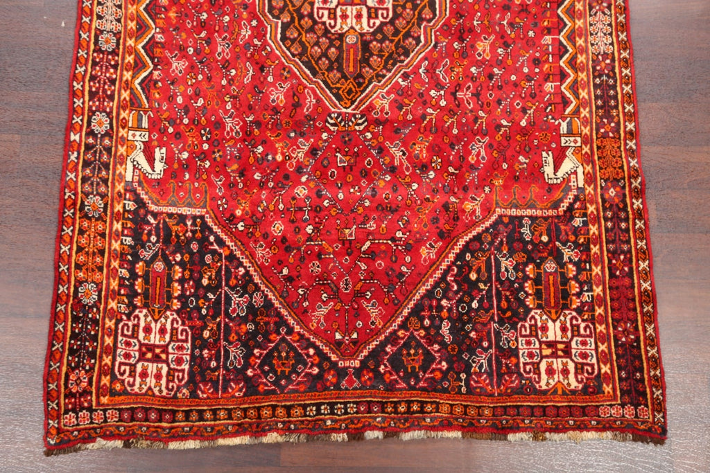 Red Vintage Shiraz Persian Area Rug 5x8