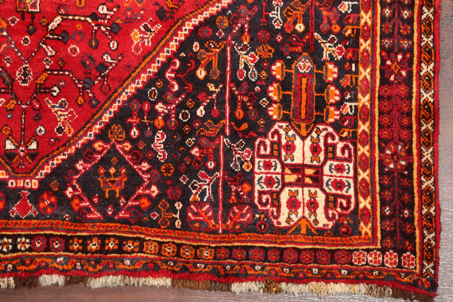 Red Vintage Shiraz Persian Area Rug 5x8