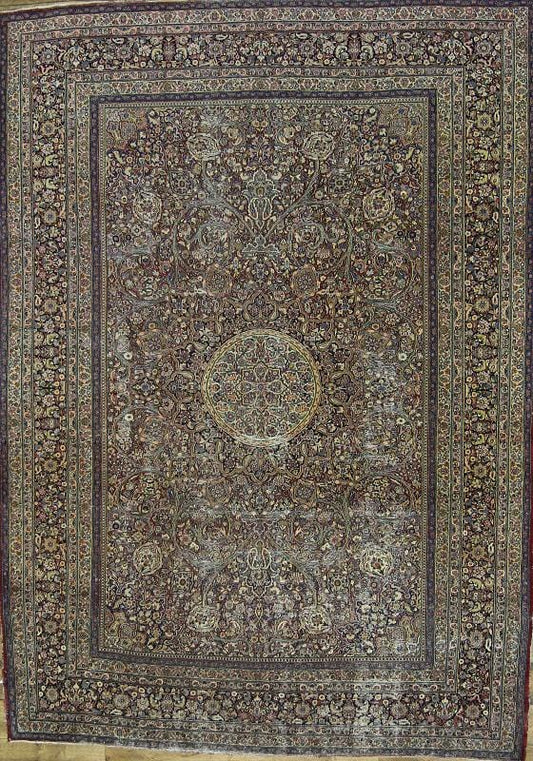 Pre-1900 Antique 9x12 Dorokhsh Persian Area Rug