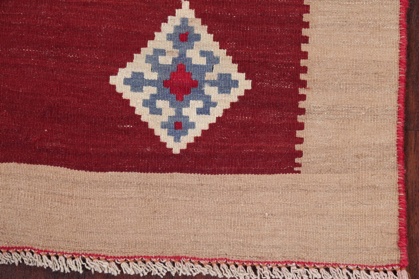 Flat-Woven Geometric Kilim Shiraz Persian Area Rug 4x6