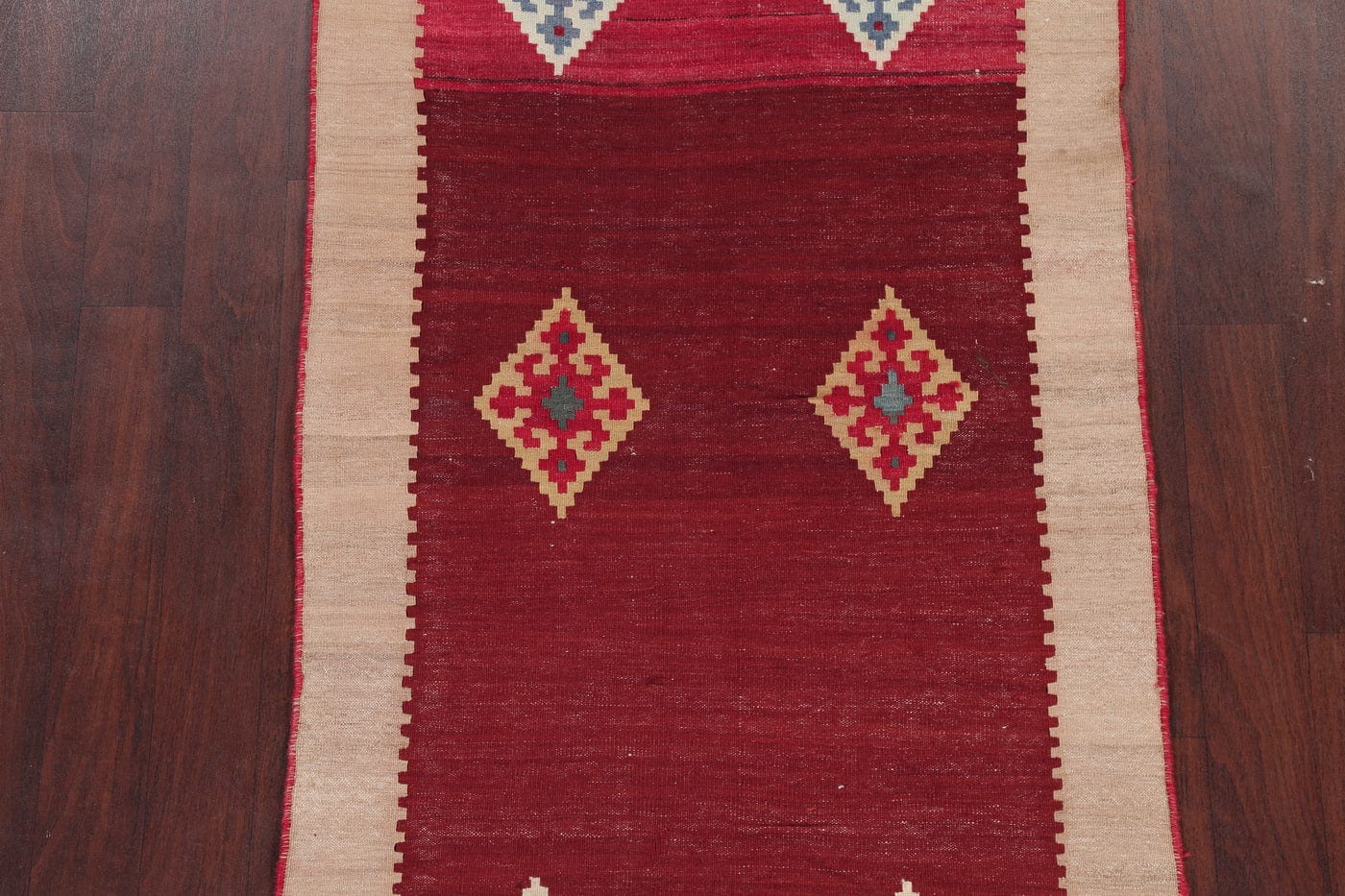 Flat-Woven Geometric Kilim Shiraz Persian Area Rug 4x6