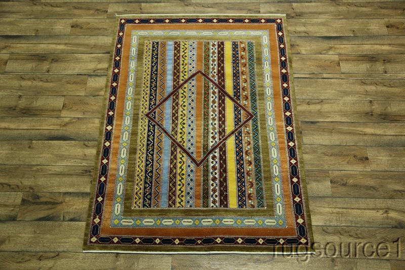 5x7 Gabbeh Moharramat Persian Area Rug