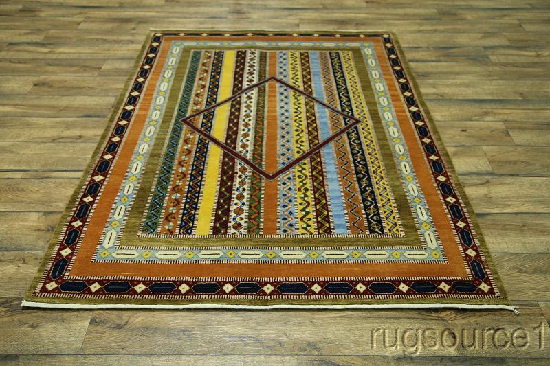 5x7 Gabbeh Moharramat Persian Area Rug