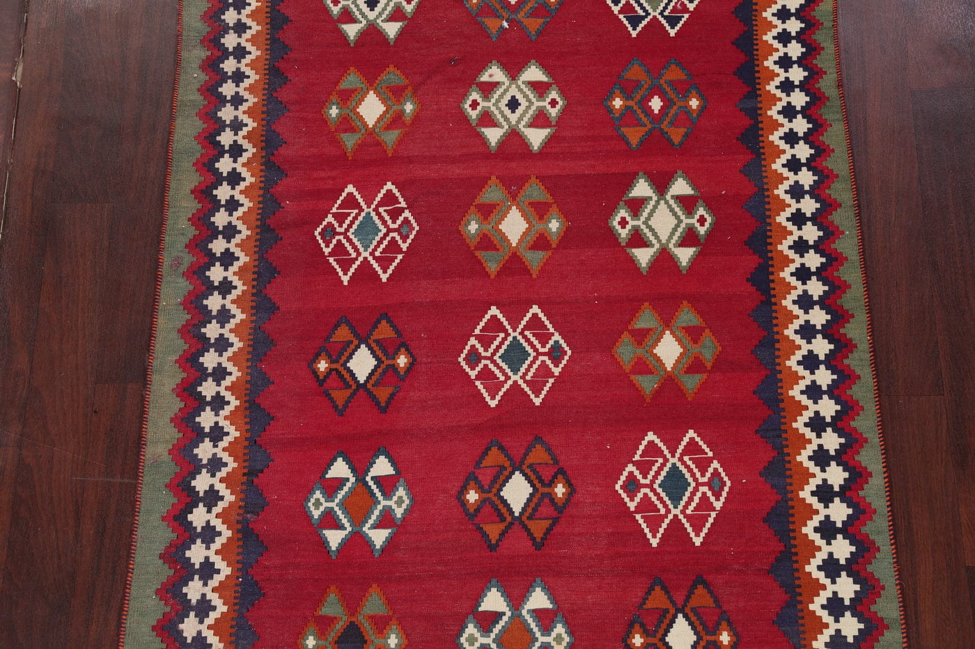 Geometric Kilim Shiraz Persian Runner Rug 5x9