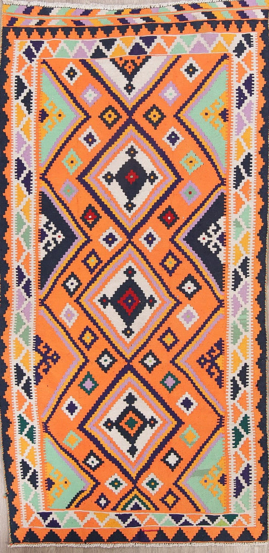 Geometric Kilim Shiraz Persian Runner Rug 4x9