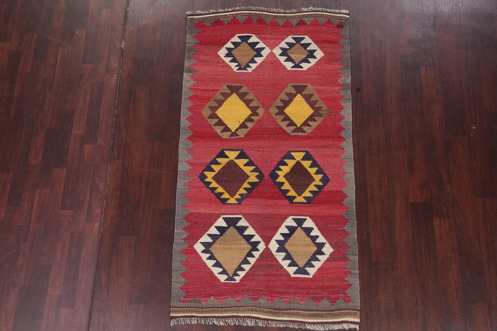 Geometric Kilim Shiraz Persian Area Rug 4x7