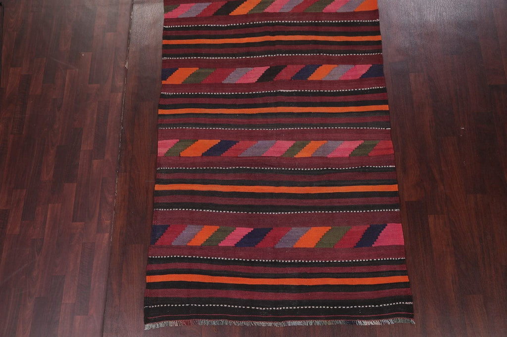 Flat-Weave Kilim Shiraz Persian Runner Rug 5x14