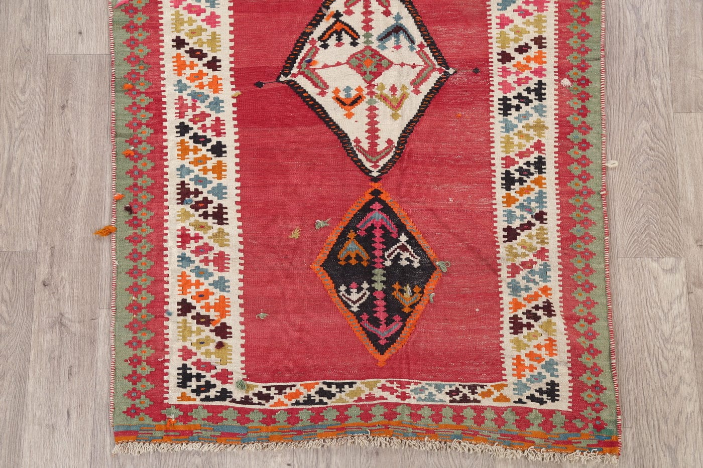 Tribal Geometric Kilim Persian Area Rug 4x7