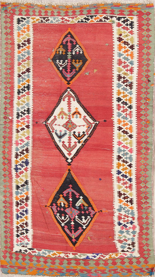 Tribal Geometric Kilim Persian Area Rug 4x7