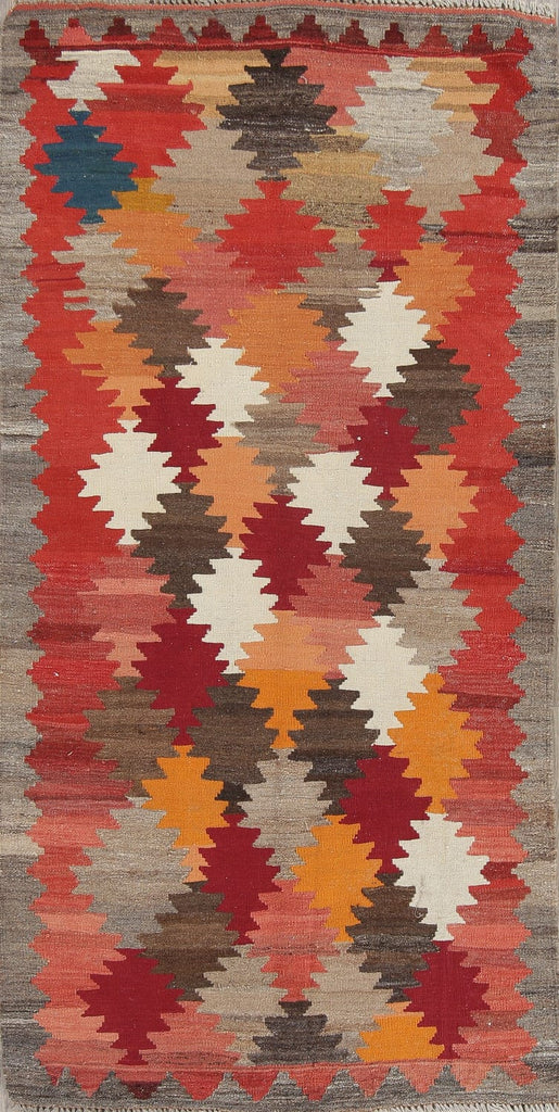 Contemporary Geometric Kilim Persian Area Rug 4x7