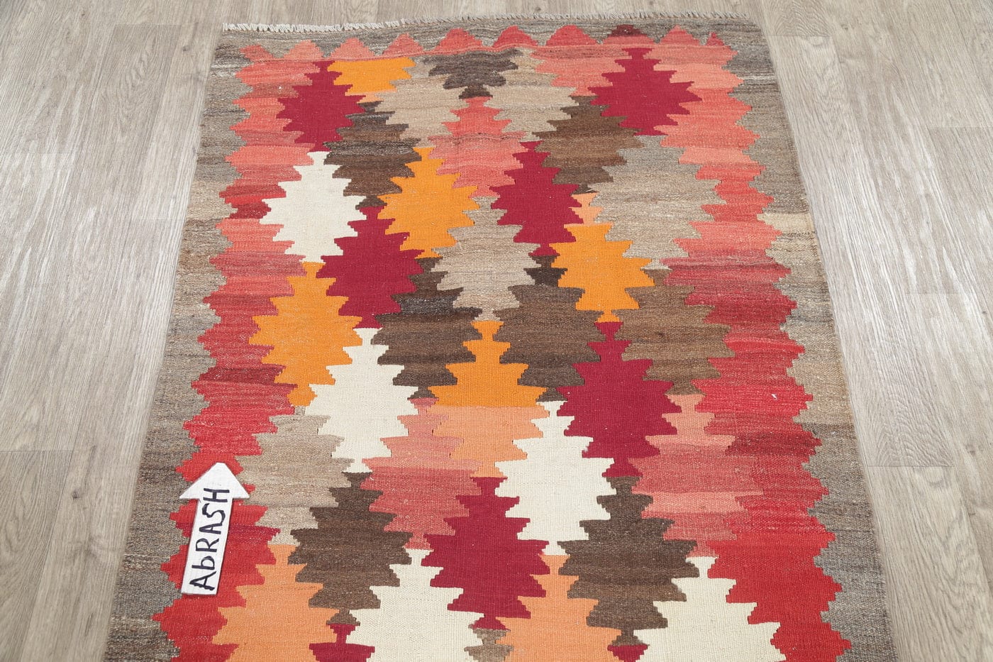 Contemporary Geometric Kilim Persian Area Rug 4x7