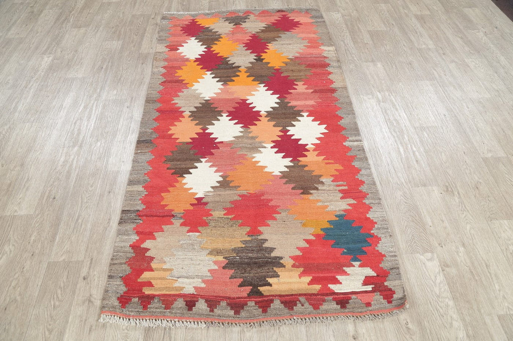 Contemporary Geometric Kilim Persian Area Rug 4x7