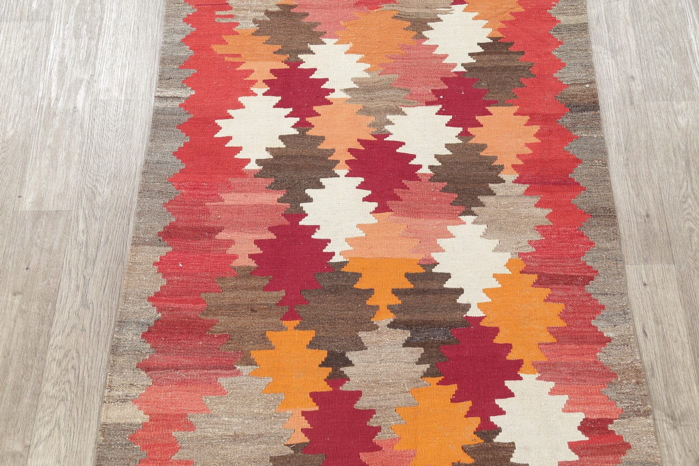 Contemporary Geometric Kilim Persian Area Rug 4x7