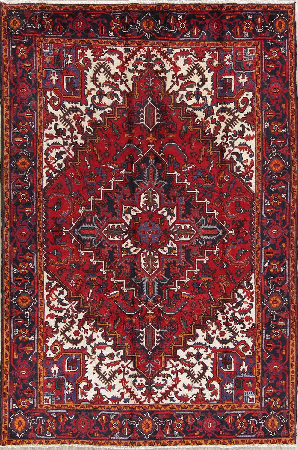 Geometric Heriz Persian Area Rug 7x10