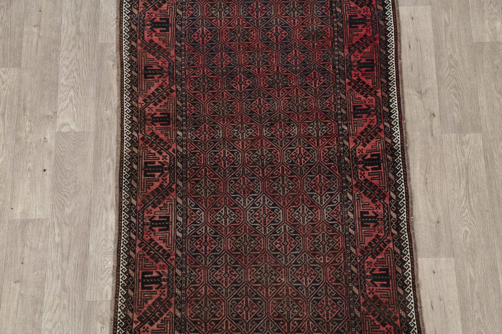 Geometric Antique Balouch Afghan Rug 4x7