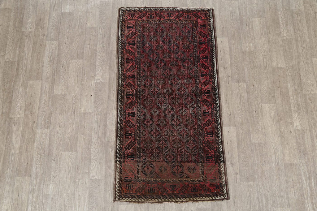 Geometric Antique Balouch Afghan Rug 4x7