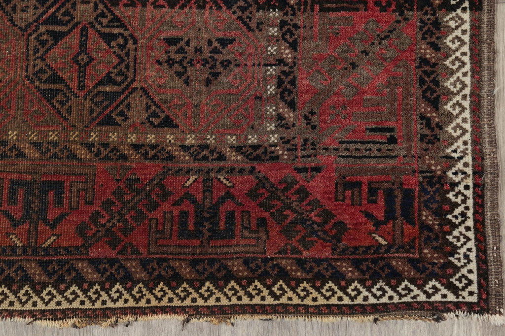 Geometric Antique Balouch Afghan Rug 4x7