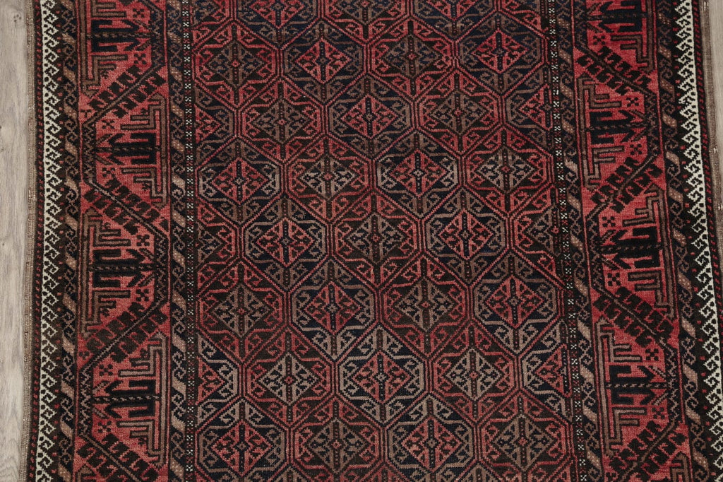 Geometric Antique Balouch Afghan Rug 4x7