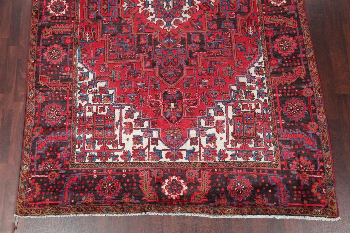 Red Geometric Heriz Persian Area Rug 8x11