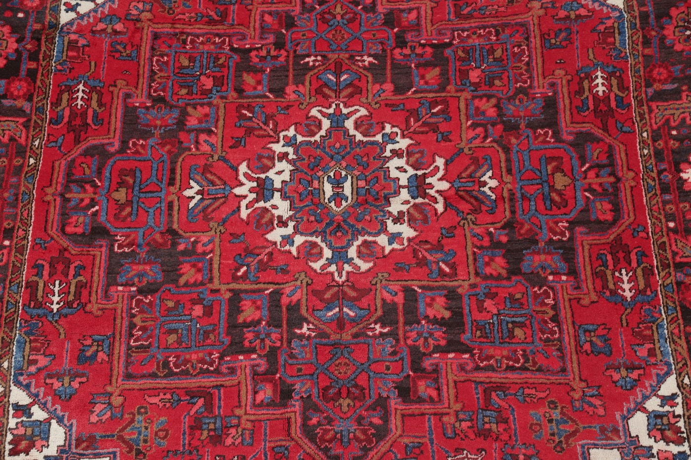 Red Geometric Heriz Persian Area Rug 8x11