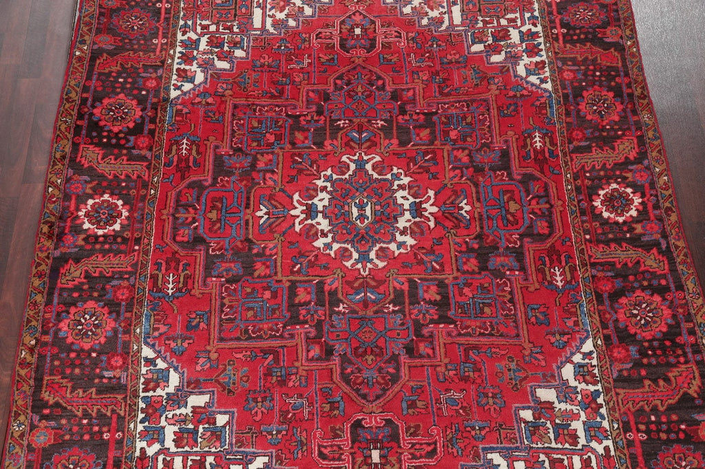 Red Geometric Heriz Persian Area Rug 8x11