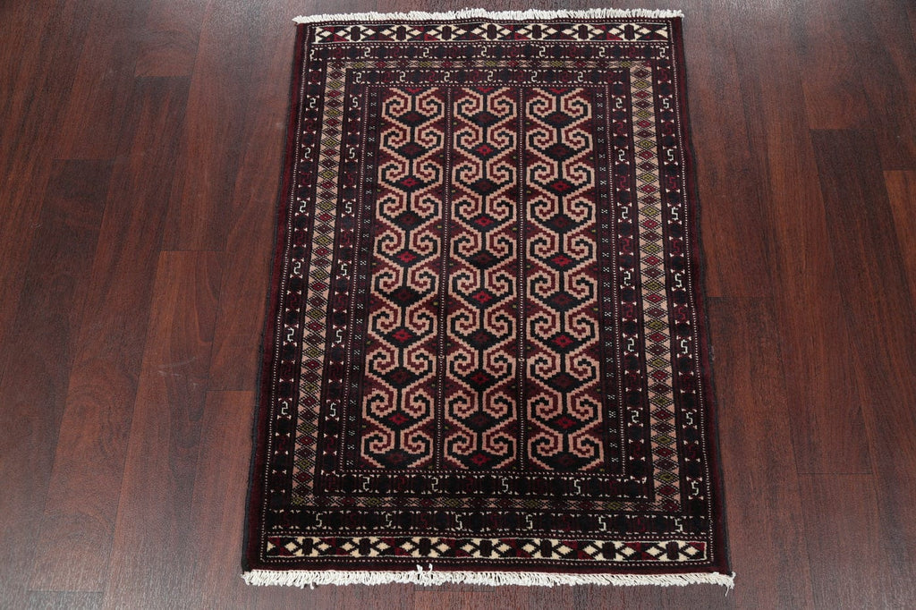 Geometric Turkoman Bokhara Persian Area Rug 3x4