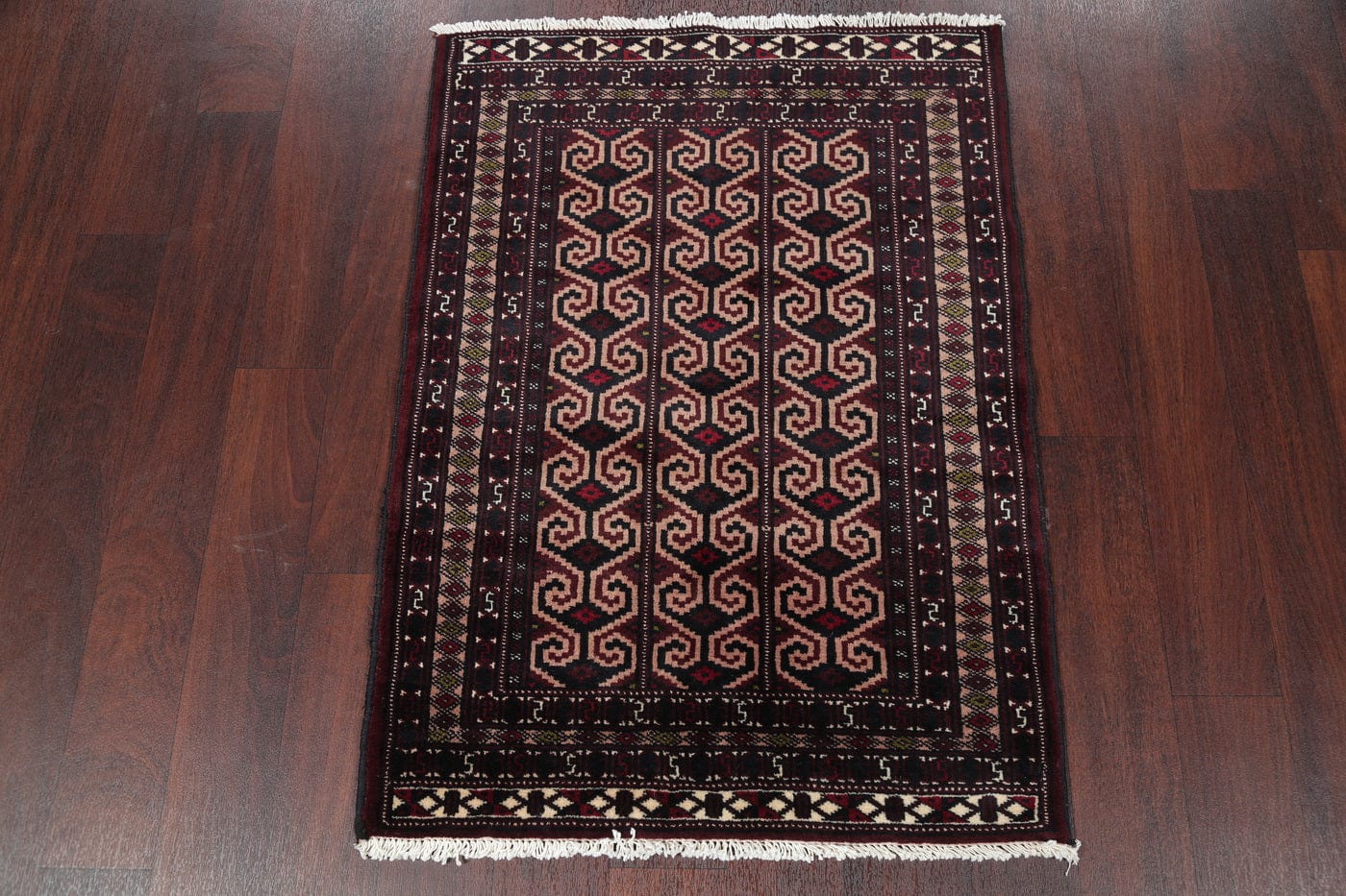 Geometric Turkoman Bokhara Persian Area Rug 3x4