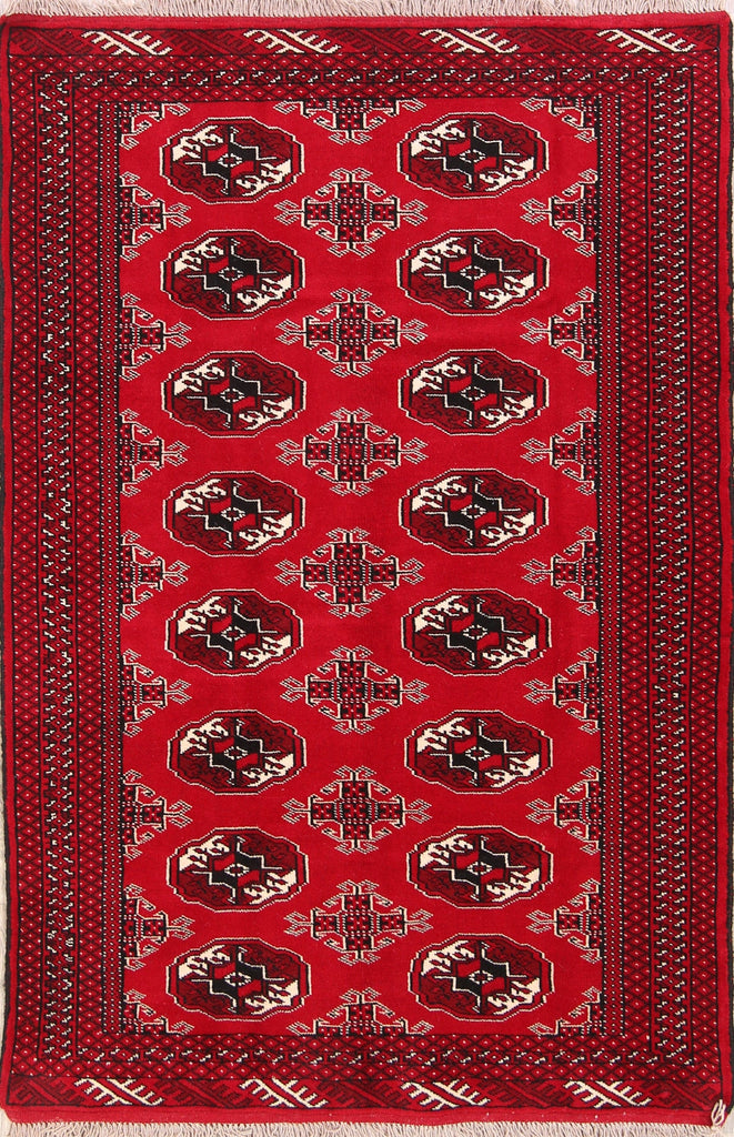 Geometric Balouch Bokhara Persian Area Rug 4x6