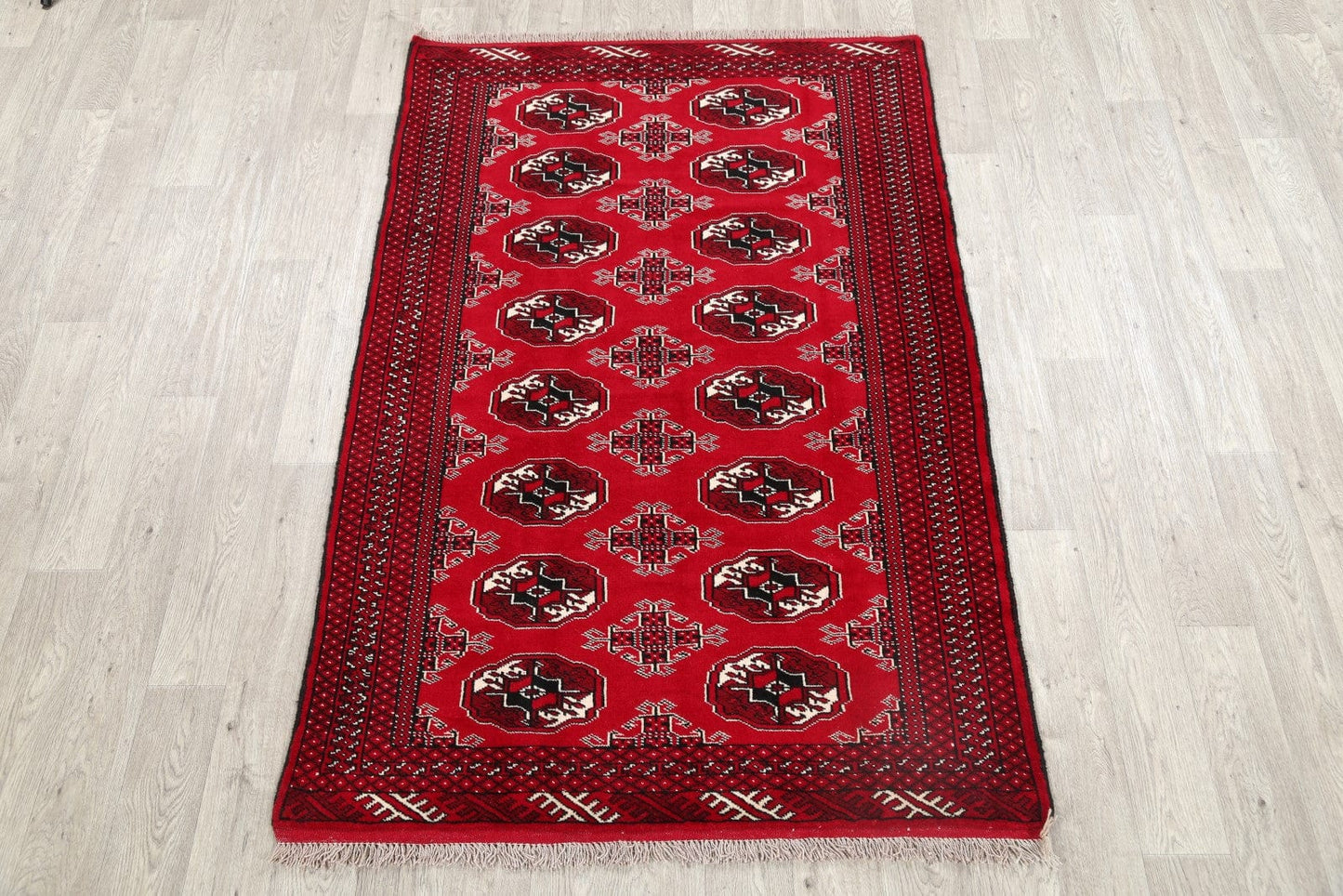 Geometric Balouch Bokhara Persian Area Rug 4x6