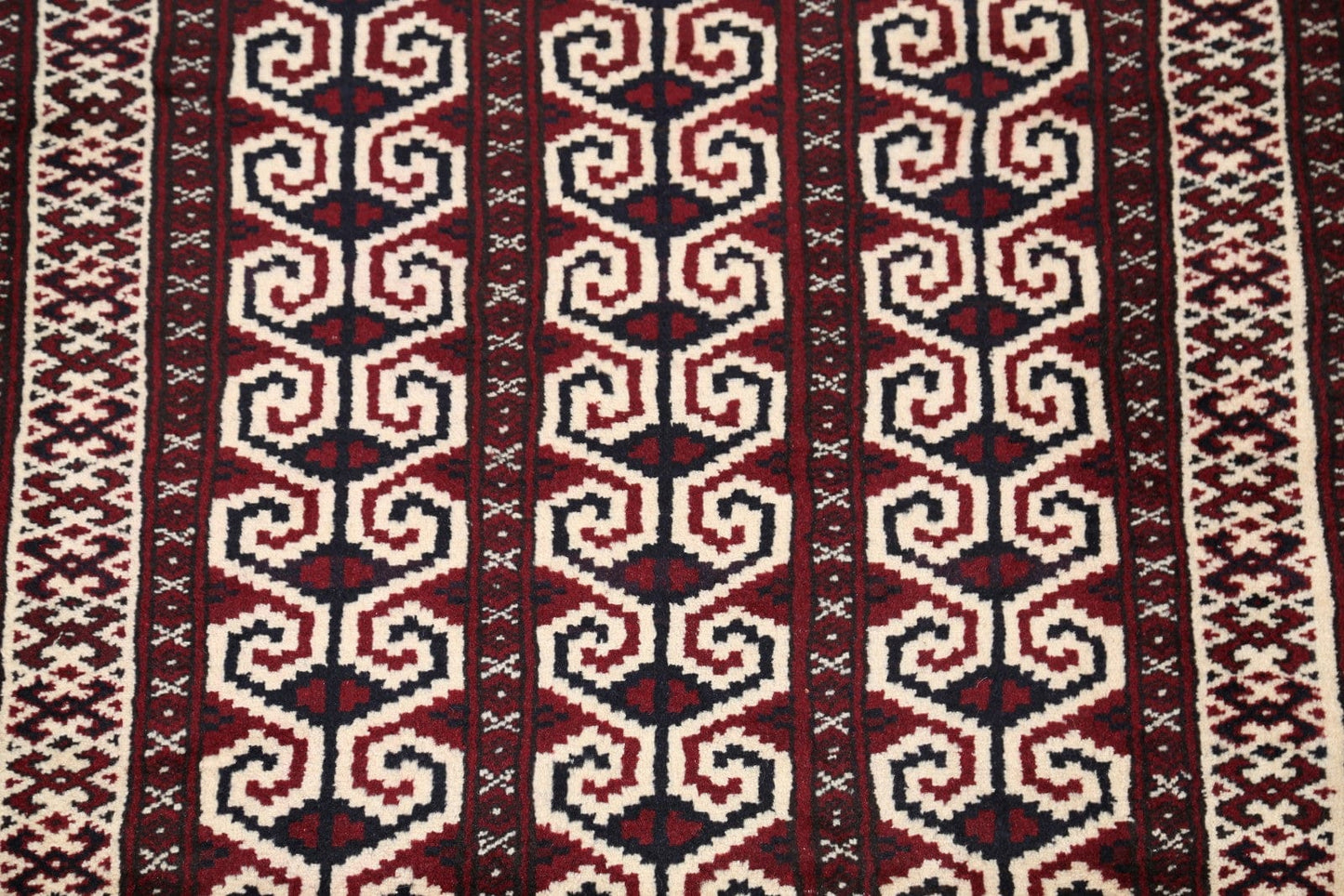 Geometric Turkoman Bokhara Persian Area Rug 3x4