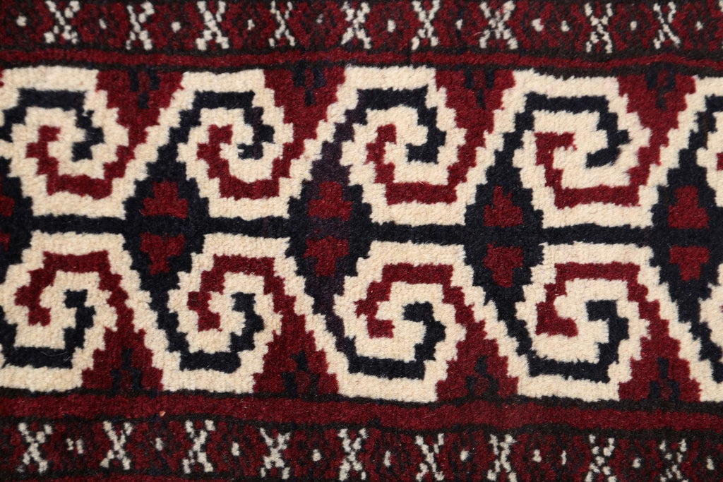 Geometric Turkoman Bokhara Persian Area Rug 3x4