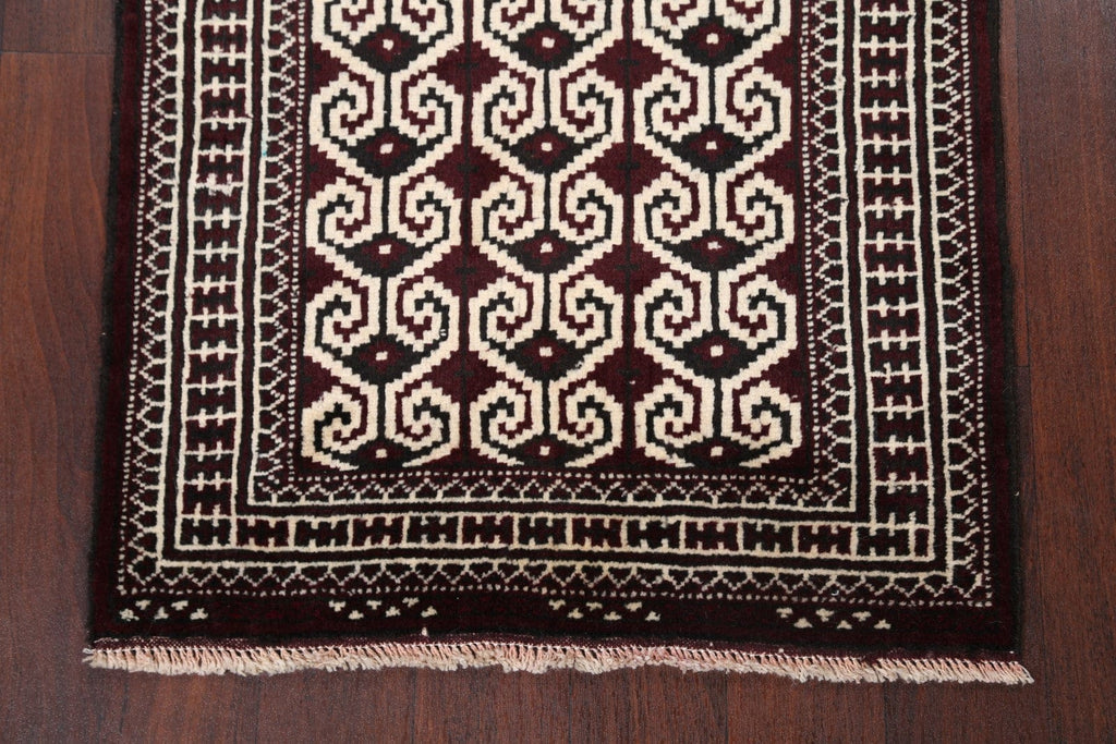 Geometric Turkoman Bokhara Persian Ivory Area Rug 3x4