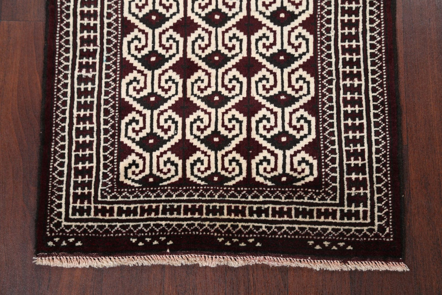 Geometric Turkoman Bokhara Persian Ivory Area Rug 3x4