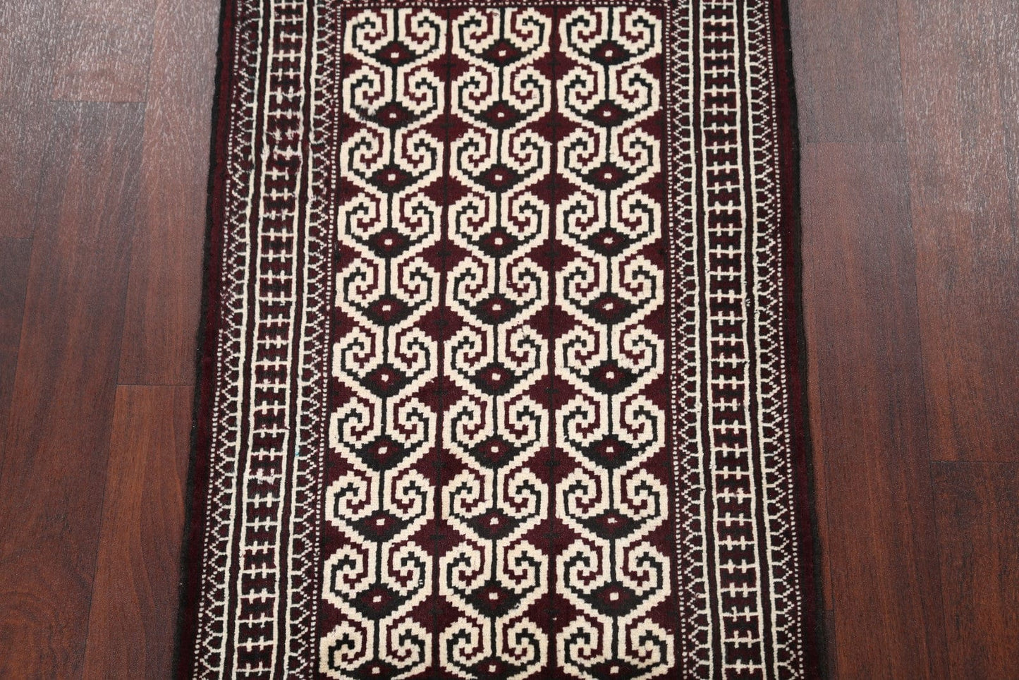 Geometric Turkoman Bokhara Persian Ivory Area Rug 3x4